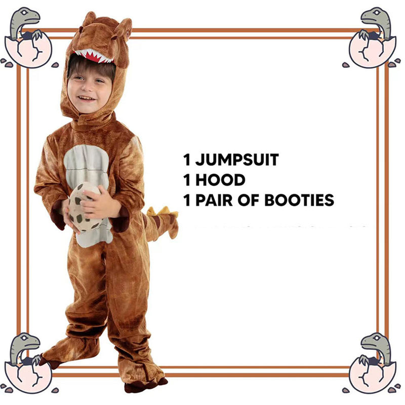 VeeGet Dinosaur Kids Tyrannosaurus Rex Halloween Cute Plush Jumpsuit Cosplay Costume BoysKidsCostume