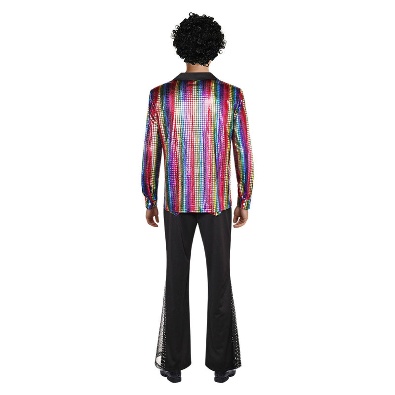 disco Cosplay Costume Outfits Halloween Carnival Suit men 70s