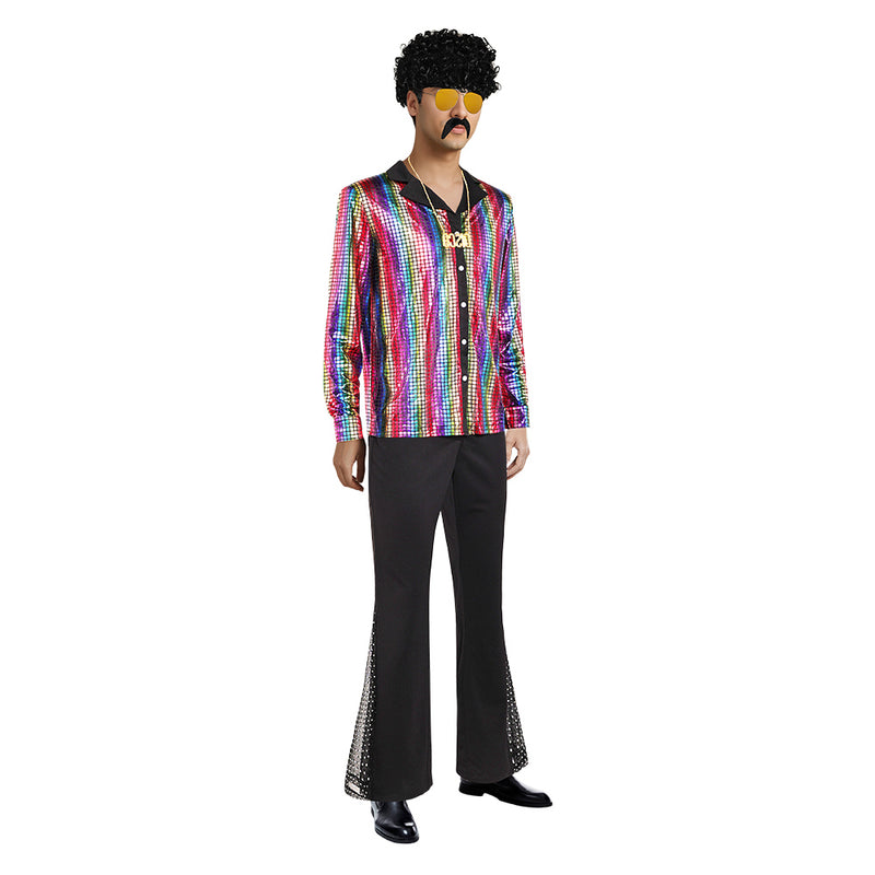 disco Cosplay Costume Outfits Halloween Carnival Suit men 70s