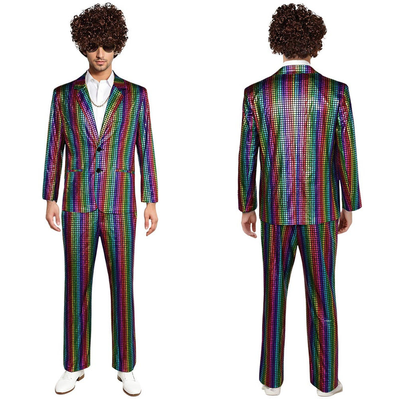 Disco Outfit Cosplay Costume Outfits Halloween Carnival Suit Halloween Party Costume Men's 70s Disco