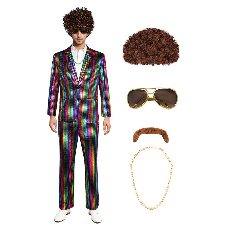 Disco Outfit Cosplay Costume Outfits Halloween Carnival Suit Halloween Party Costume Men's 70s Disco