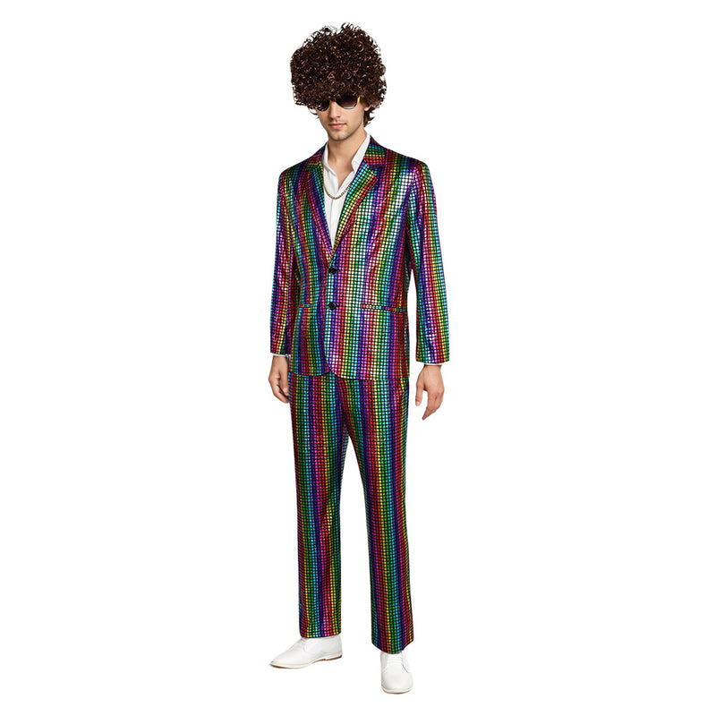 Disco Outfit Cosplay Costume Outfits Halloween Carnival Suit Halloween Party Costume Men's 70s Disco