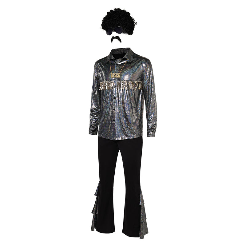 disco shiny Cosplay Costume Outfits Halloween Carnival Suit 70s