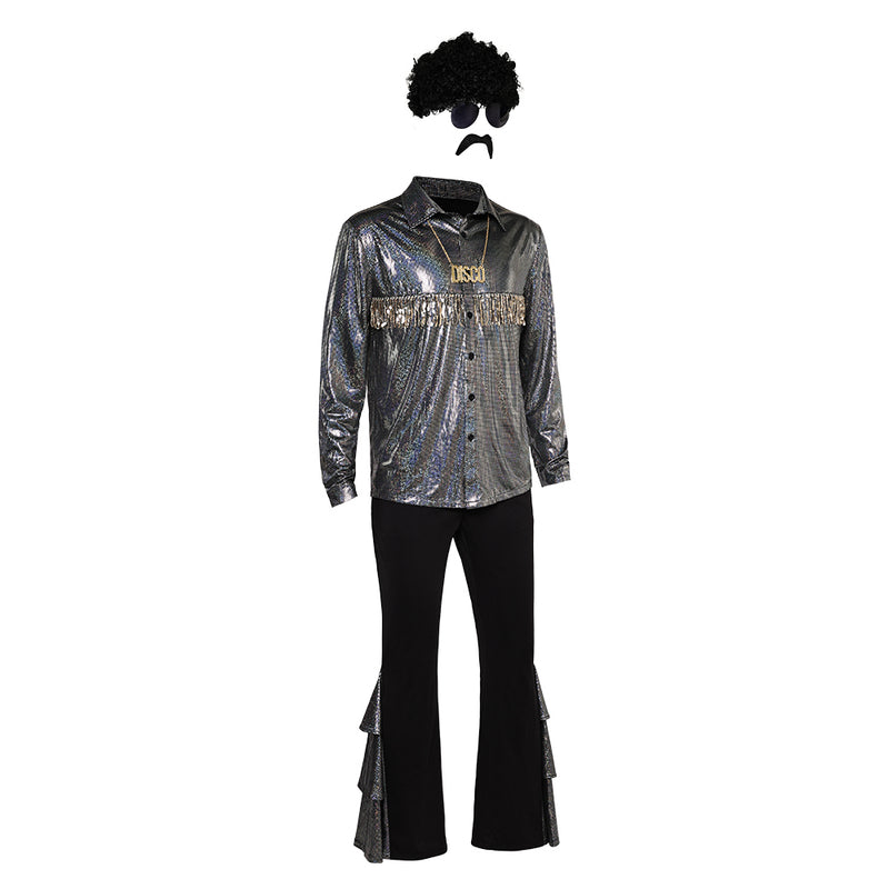 disco shiny Cosplay Costume Outfits Halloween Carnival Suit 70s