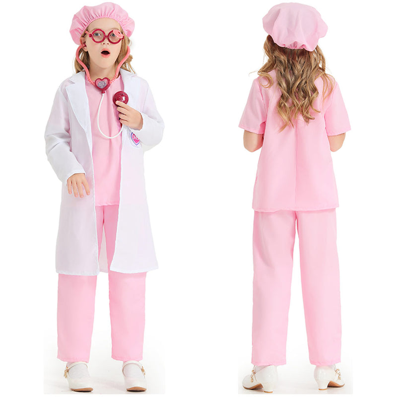 Doctor Cosplay Costume  Kids Pink Clothes Outfits Halloween Carnival Party Disguise Suit