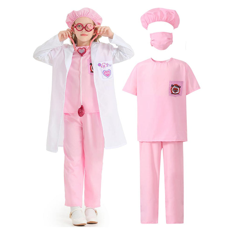 Doctor Cosplay Costume  Kids Pink Clothes Outfits Halloween Carnival Party Disguise Suit