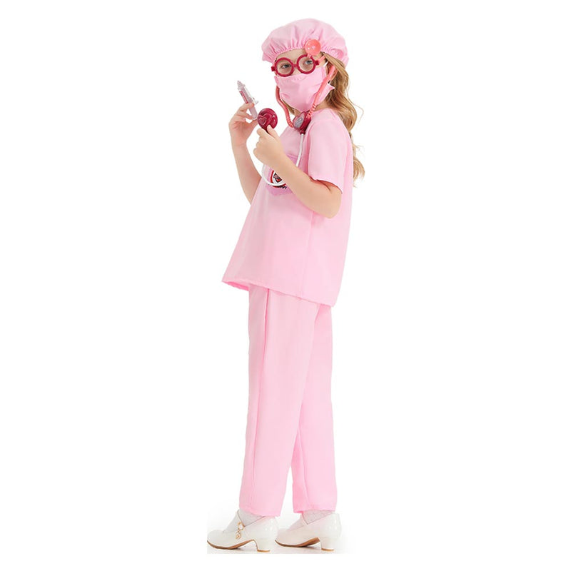 Doctor Cosplay Costume  Kids Pink Clothes Outfits Halloween Carnival Party Disguise Suit