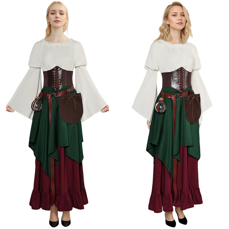 dress women Cosplay Costume Outfits Halloween Carnival Suit medieval