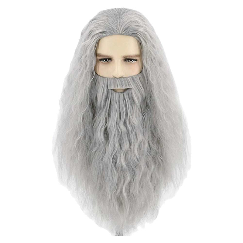 Dumbledore Cosplay Wig Heat Resistant Synthetic Hair Carnival Halloween Party Props