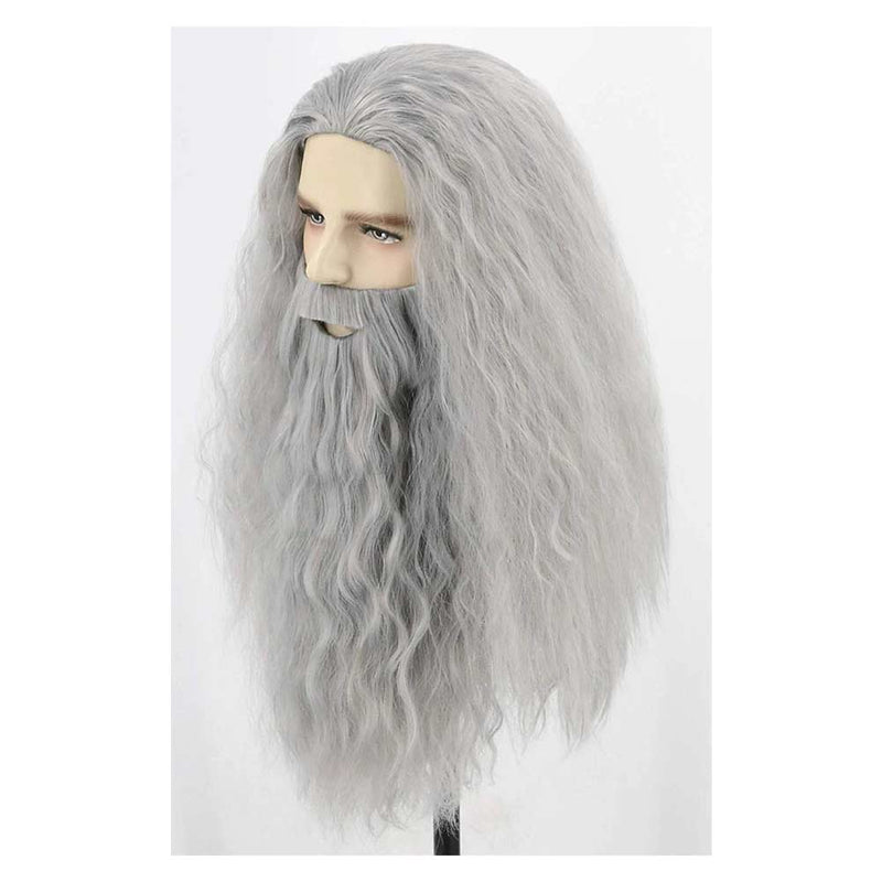 Dumbledore Cosplay Wig Heat Resistant Synthetic Hair Carnival Halloween Party Props