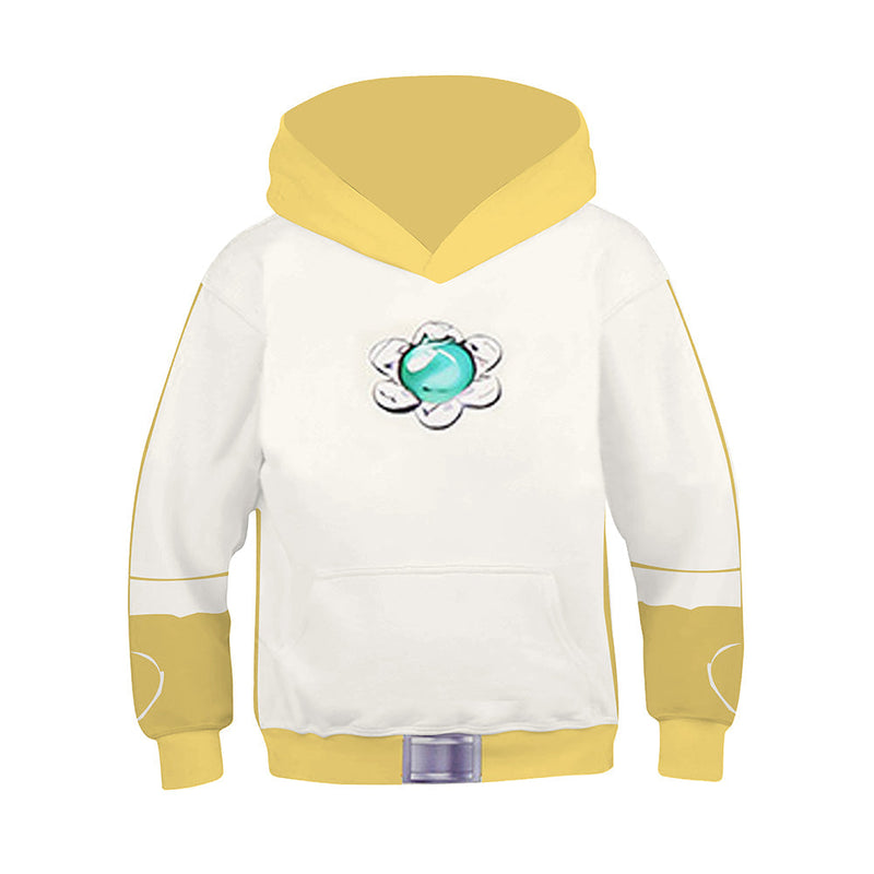 VeeGet The Super Mario Bros. Peach Cosplay Yellow Hoodie 3D Printed Hooded Sweatshirt Kids Children Casual Streetwear Pullover