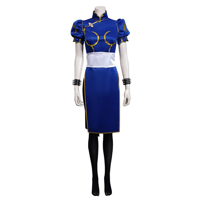 VeeGet VeeGet Game Street Fighter SF Chun Li Cheongsam Dress Outfits Halloween Carnival Suit Cosplay Costume