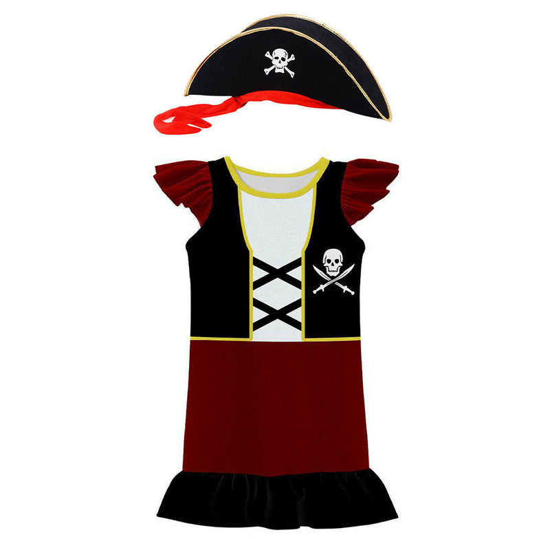 VeeGet Kids pirate Cosplay Costume Dress Hat Outfits Halloween Carnival Party Disguise Suit