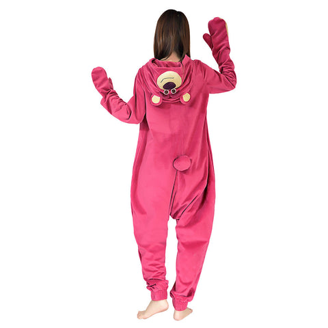 VeeGet VeeGet Toy Story 3 Lotso Strawberry Bear Pajama Sleepwear Christmas Halloween Cosplay Costume