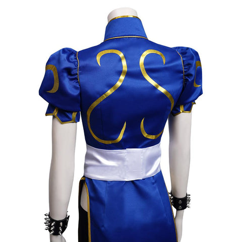 VeeGet VeeGet Game Street Fighter SF Chun Li Cheongsam Dress Outfits Halloween Carnival Suit Cosplay Costume