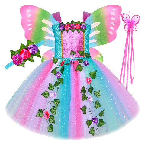 ﻿ Fairy Dress Mesh Princess TUTU Skirt Butterfly Wing Fluffy Skirt  Cosplay Costume Outfits Halloween Carnival Suit  ﻿