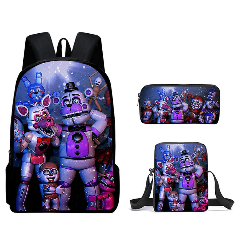 FANF  Schoolbag Travel Backpack Shoulder Bag Pencil Case Three-Pieces Set Gift for Kids Students