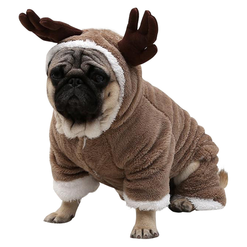 Fanituhan Dog Clothes Cat Clothes Autumn Winter Cute Dogwear Pet Clothes with Tunai Hood Fluffy Warm Costume Small Dog Medium Size Dogs Cats Christmas Costume Santa Coat Cosplay Dog Clothes Costume Co