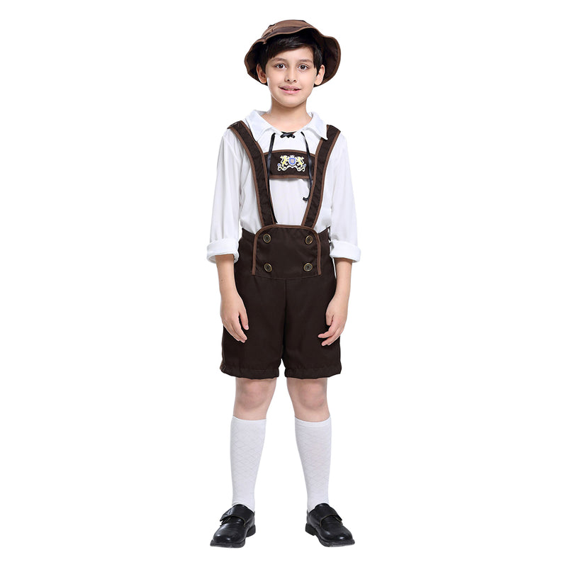 Fanituhan German Oktoberfest Red Hawthorne Children's National costume cosplay costume for Halloween 3-piece suit (M)