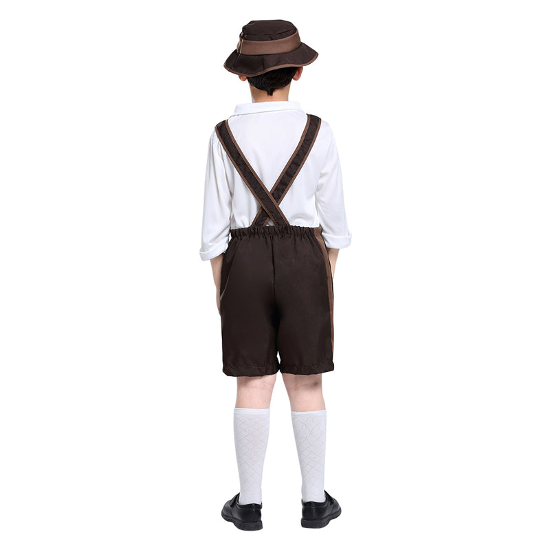 Fanituhan German Oktoberfest Red Hawthorne Children's National costume cosplay costume for Halloween 3-piece suit (M)