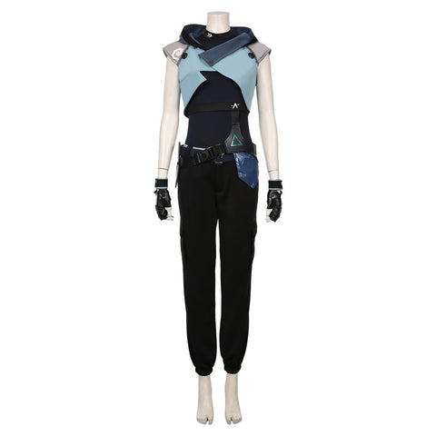 VeeGet VeeGet Game Valorant Jett Cosplay Costume Halloween Jumpsuit Outfit Cosplay Costume