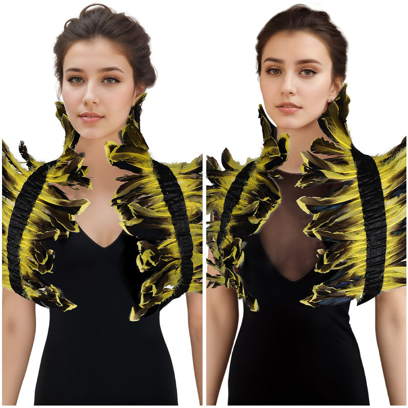 Feather Stage performance costumes Feather cape Cosplay Costume Outfits Halloween Carnival Suit