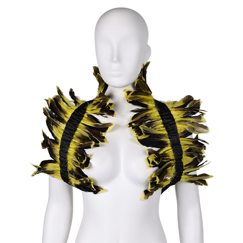 Feather Stage performance costumes Feather cape Cosplay Costume Outfits Halloween Carnival Suit