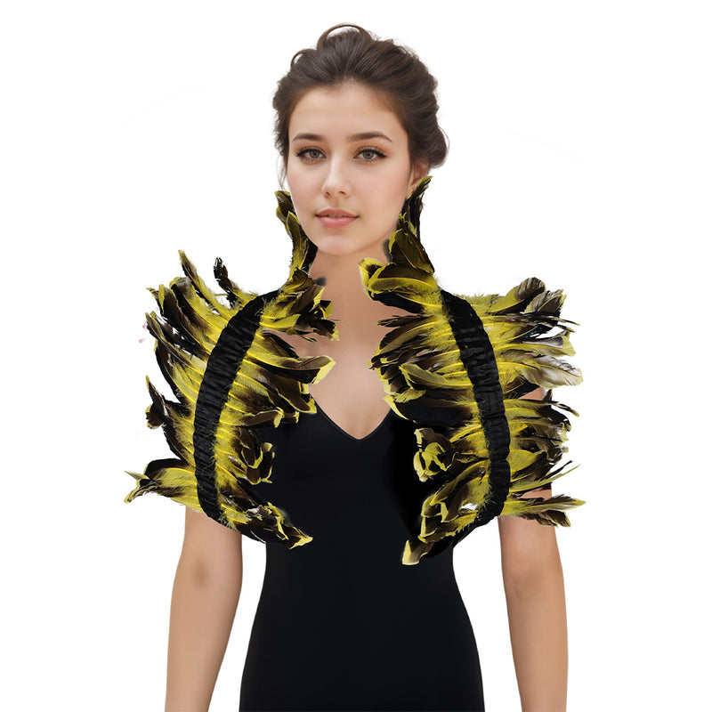 Feather Stage performance costumes Feather cape Cosplay Costume Outfits Halloween Carnival Suit