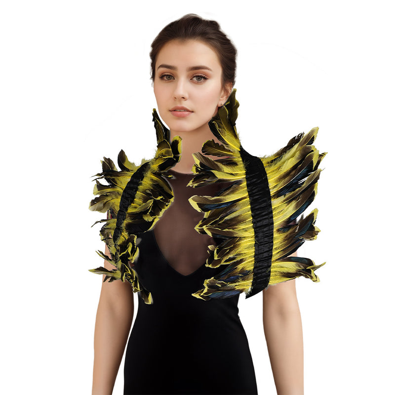 Feather Stage performance costumes Feather cape Cosplay Costume Outfits Halloween Carnival Suit