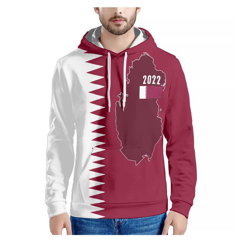 FIFA World Cup 2022 The Qatar Team Cosplay Hoodie 3D Printed Hooded Sweatshirt Men Women Casual Streetwear Pullover