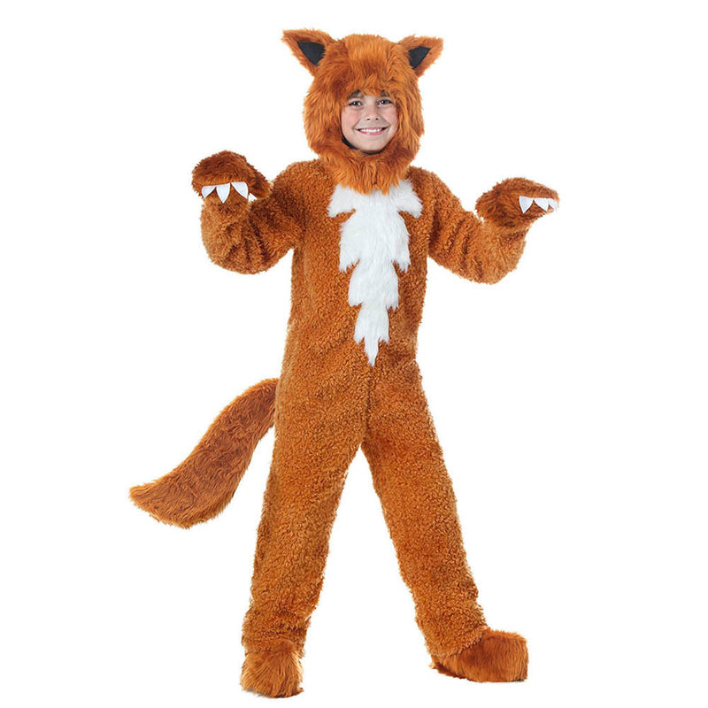 Fox Cosplay Children Fantasy Outfits Cartoon Animal Disguise Kids Boys Girls Jumpsuit Hat Costume Child Halloween Roleplay Suit