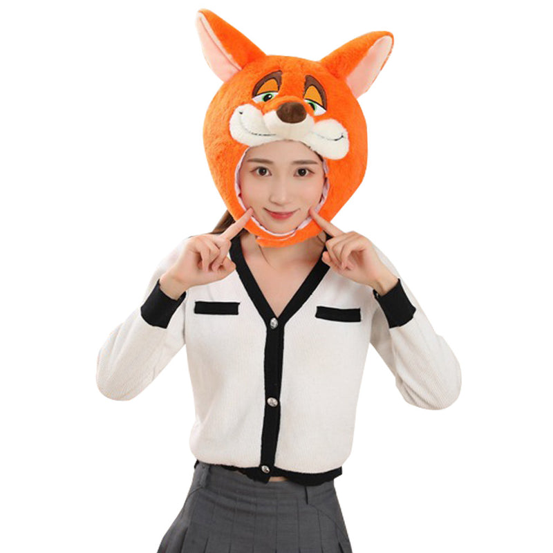 fox cosplay Hat Cap Plush Headgear Halloween Carnival Suit Prop