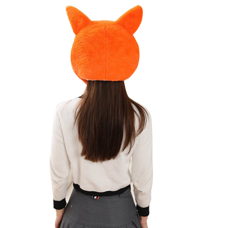 fox cosplay Hat Cap Plush Headgear Halloween Carnival Suit Prop