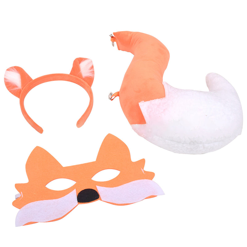 Fox Cosplay Headband Tail Mask Costume Accessories Outfits Halloween Carnival Suit