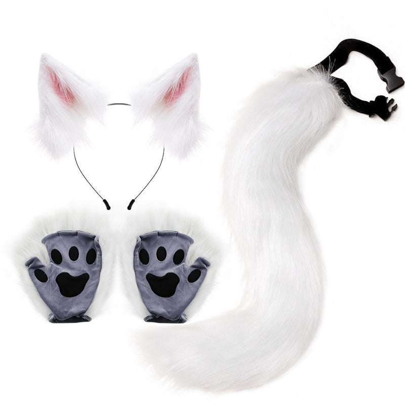 Fox Ear Tail Claw Cosplay Costume  Outfits Halloween Carnival Suit