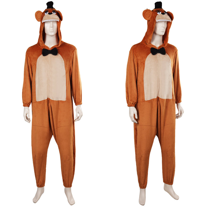 Freddy FNAF one-piece pajamas bear Five Nights At Freddy's Cosplay Costume Outfits Halloween Carnival Suit bear one-piece pajamas