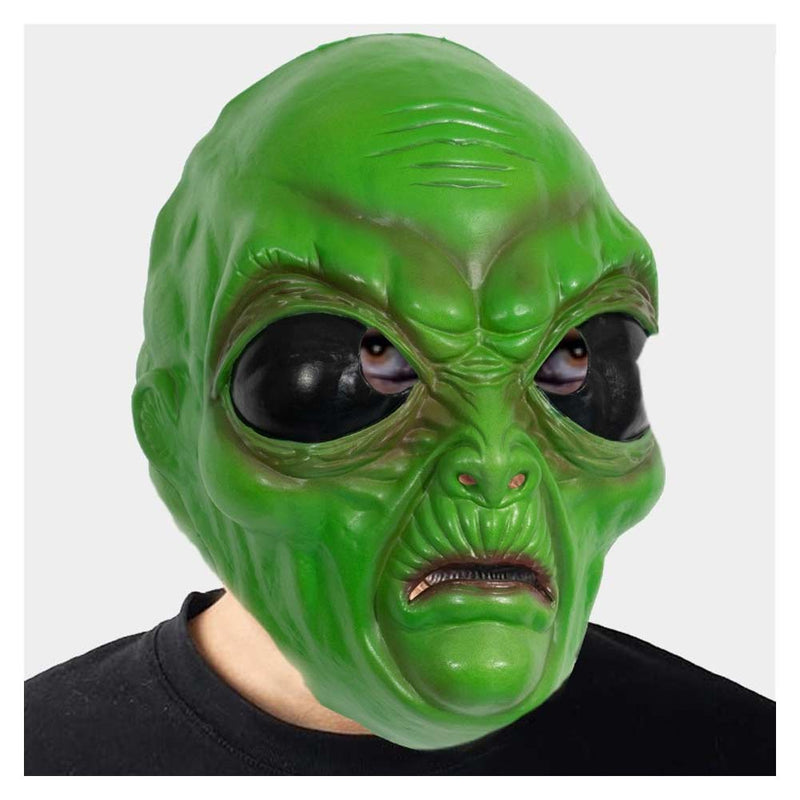 Funny Green Alien Mask Cosplay Latex Masks Helmet Masquerade Halloween Party Costume Props