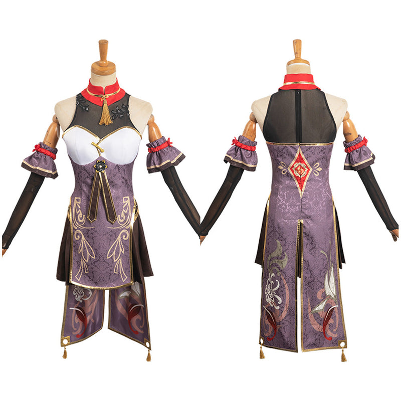 VeeGet Genshin Impact HUTAO Original Design Cheongsam Women Suit Party Carnival Halloween Cosplay Costume