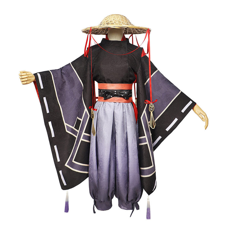 VeeGet Genshin Impact Wanderer Scaramouche Kimono Costume Outfits Party Carnival Halloween Cosplay Costume