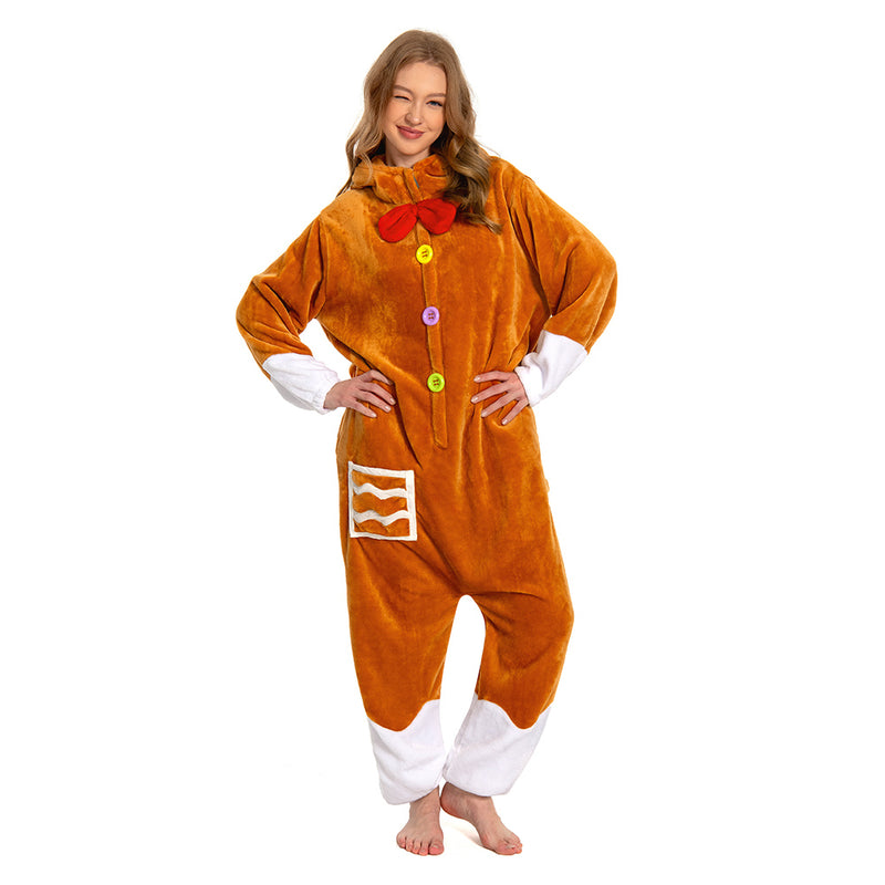 Gingerbread Man Autumn and winter Cosplay Costume Pajamas Outfits Halloween Carnival Party Suit