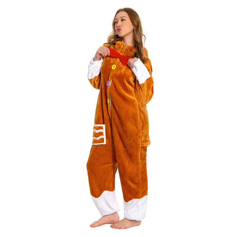 Gingerbread Man Autumn and winter Cosplay Costume Pajamas Outfits Halloween Carnival Party Suit