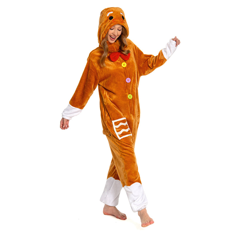 Gingerbread Man Autumn and winter Cosplay Costume Pajamas Outfits Halloween Carnival Party Suit