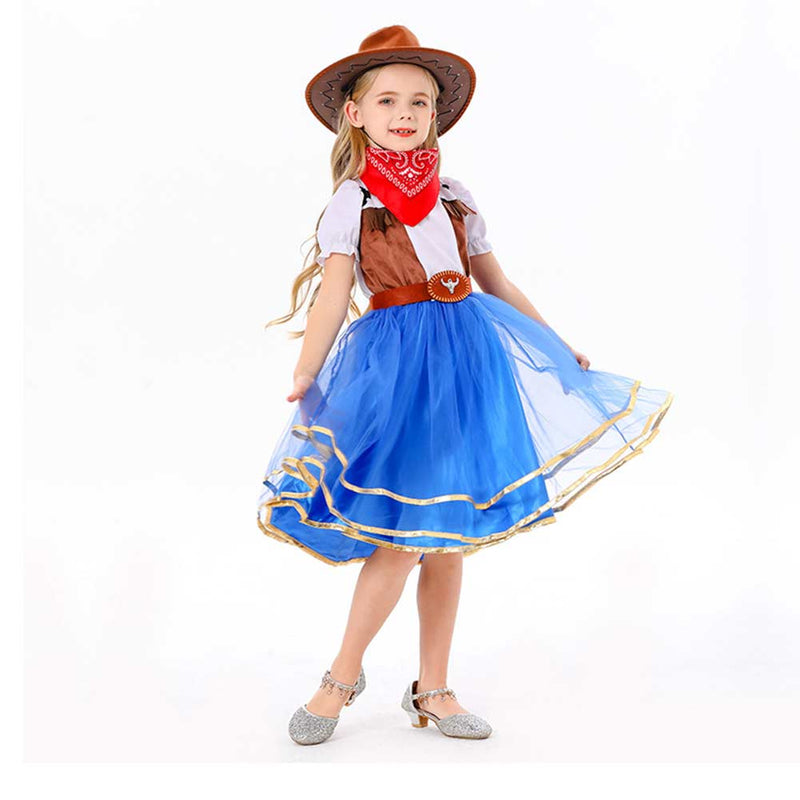 Girls Cowgirls  skirt Cosplay Costume Outfits Halloween Carnival Suit