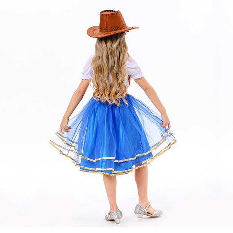 Girls Cowgirls  skirt Cosplay Costume Outfits Halloween Carnival Suit