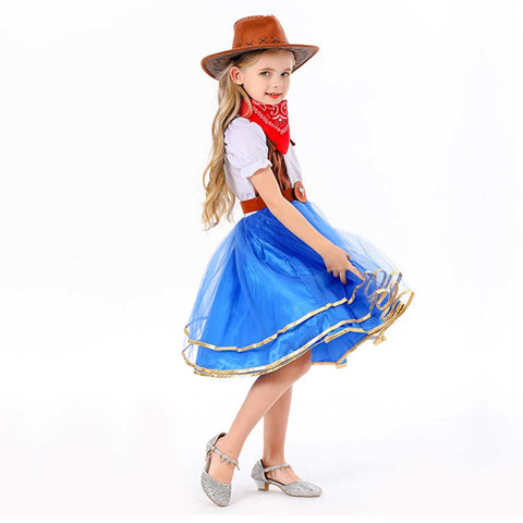 Girls Cowgirls  skirt Cosplay Costume Outfits Halloween Carnival Suit