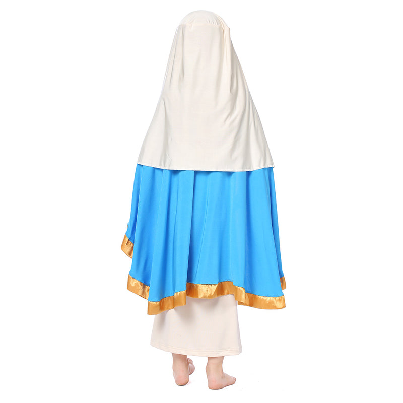 Girls The Virgin Mary Cosplay Kids Children Costumes Parade Stage Outfits Halloween Carnival Suit