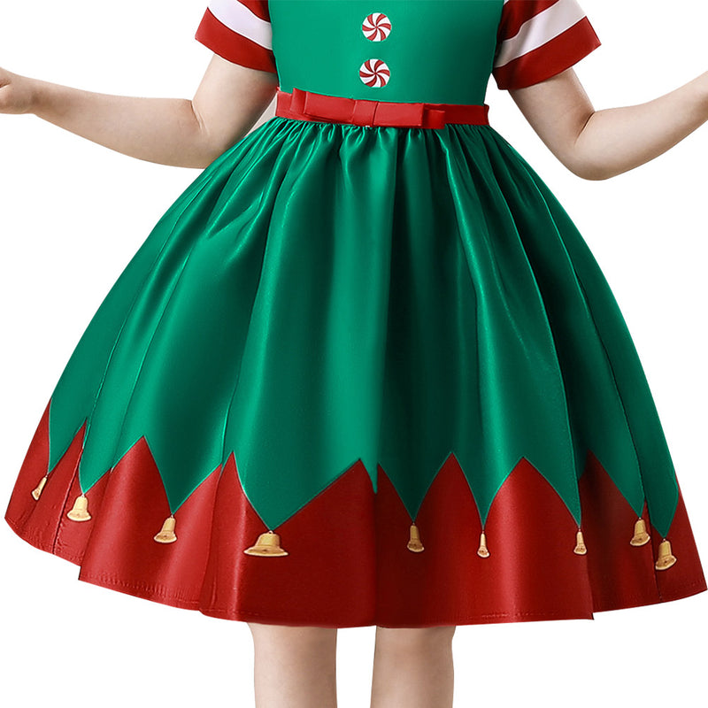 Girls‘ Christmas Dress Cosplay Costume Jumpsuit Outfits  Halloween Carnival Party Suit