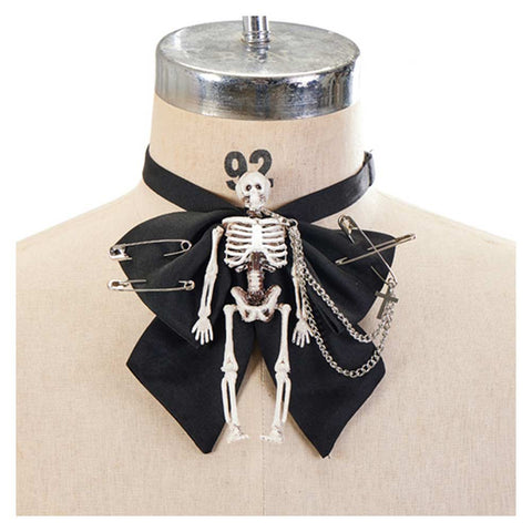 Gothic Dark Skull Collar Punk Halloween Carnival Costume Accessories