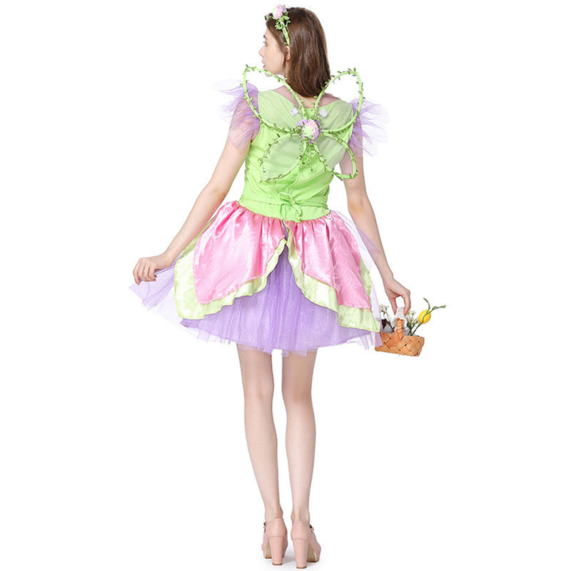 Green Elf Flower Fairy Cosplay Costume Outfits Halloween Carnival Suit