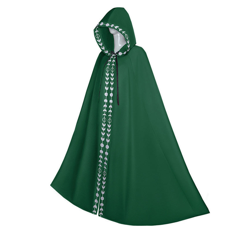 Green Halloween lace hooded cloak Cosplay Costume Outfits Halloween Carnival Suit